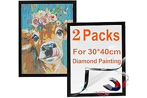 2 Pack Diamond Painting Frames, Inside Size 10x14 inch, Self-Adhesive, Poster Frames...