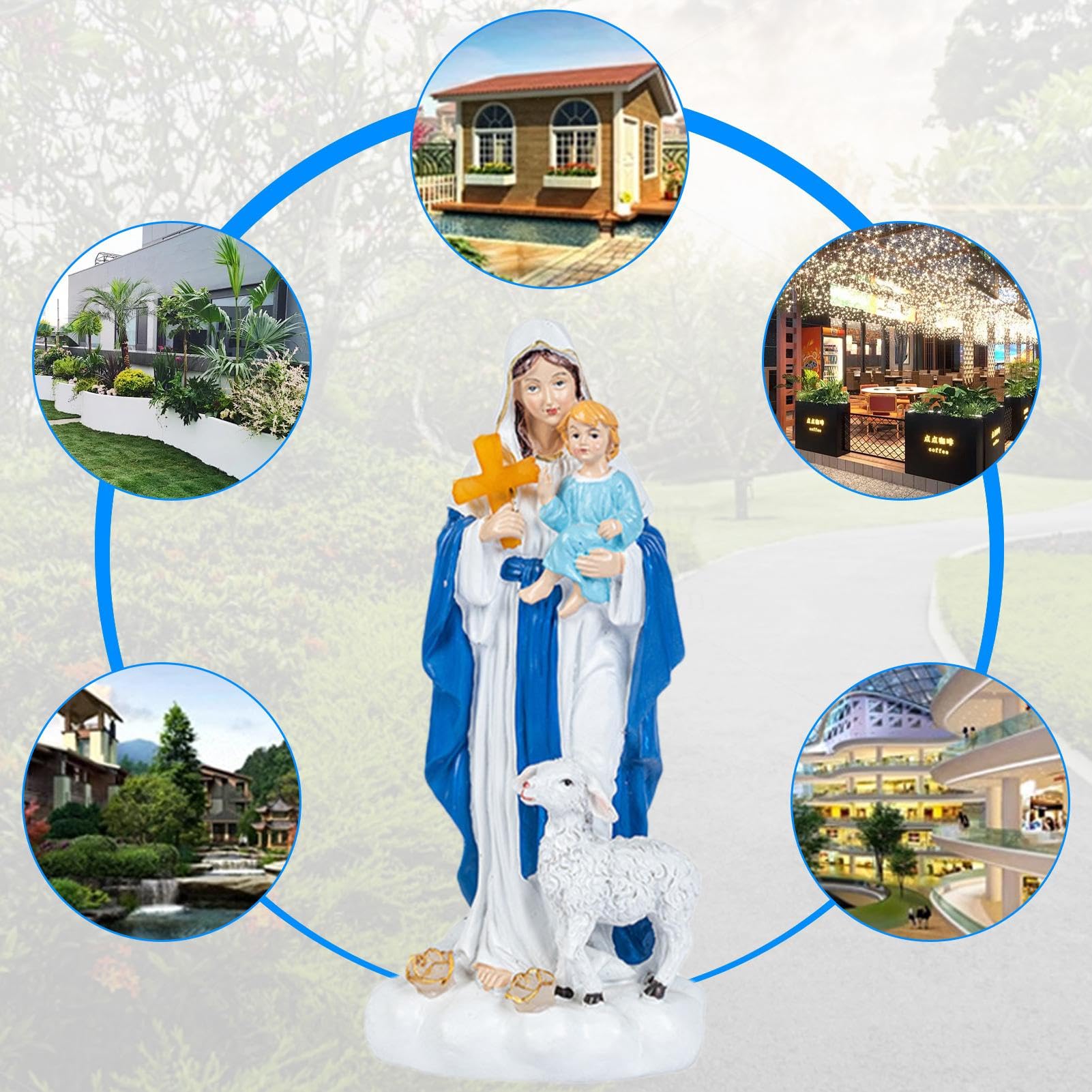 Dekoracja bożonarodzeniowa Resin, religijna figurka świąteczna, dekoracje rodzinne, szopka figurka, święta sztuka religijna, Boże Narodzenie Wyświetlacz religijny dla rodziny