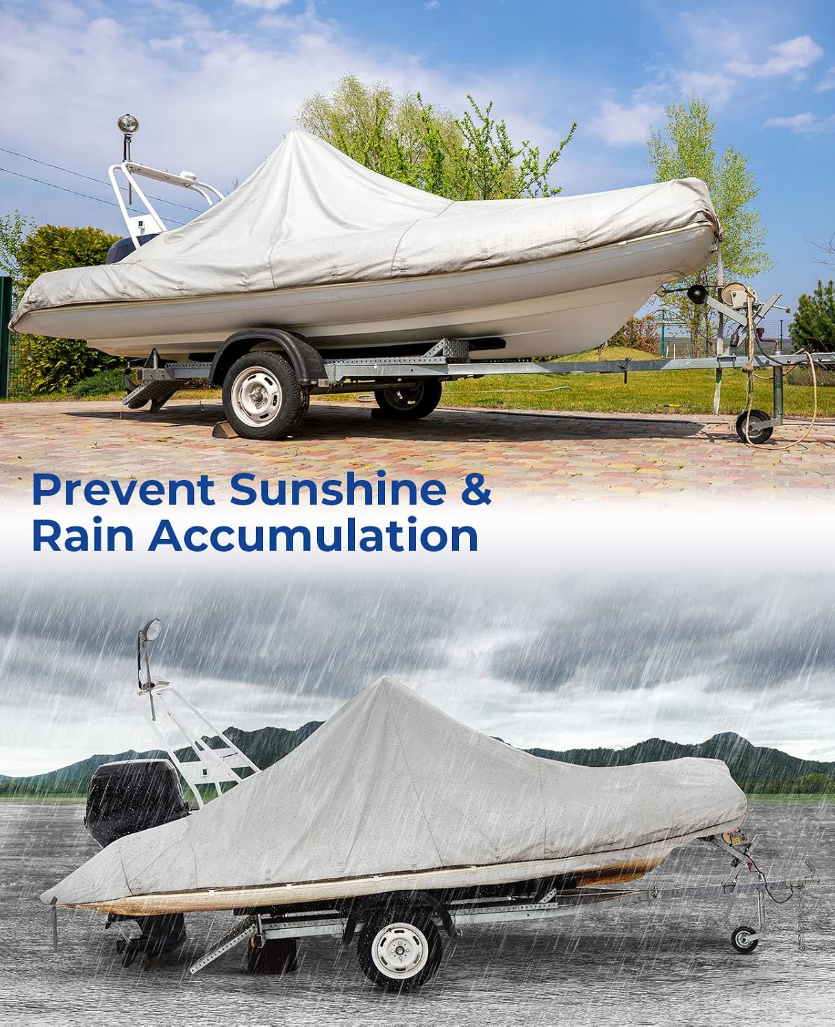 kemimoto Boat Cover Support Pole, Boat Support Poles System with Height Adjustable, Telescoping Pole Boat Cover Poles for Pontoon Boat Accessories - Four Webbing Straps Included