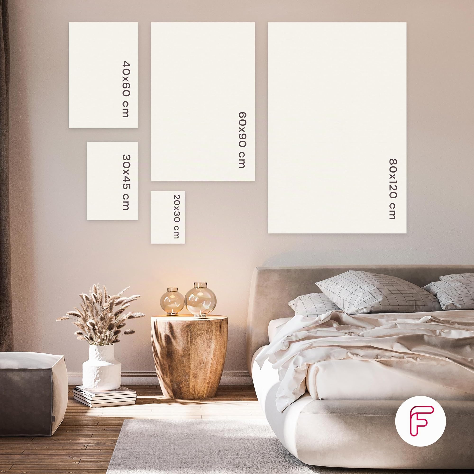 Feeby - Leinwand Bilder - Pflanzen im Nebel Gräser - 120x80 cm - Deko Wohnzimmer - Wandbilder Schlafzimmer - Deko Aesthetic - Wand Deko - Leinwand Groß - Deko Zimmer - Leinwandbilder XXL