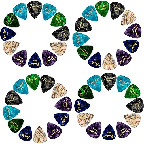 Fender Premium 48 Pack Picks Sampler - Includes Thin, Medium & Heavy Gauges (Austin Bazaar Exclusive)