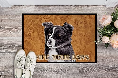 Miniatura 2 de Caroline's Treasures SC9138JMAT Border Collie Wipe Your Paws - Tapete para interiores o exteriores, 24 x 36 pulgadas, 36 pulgadas de largo x 24