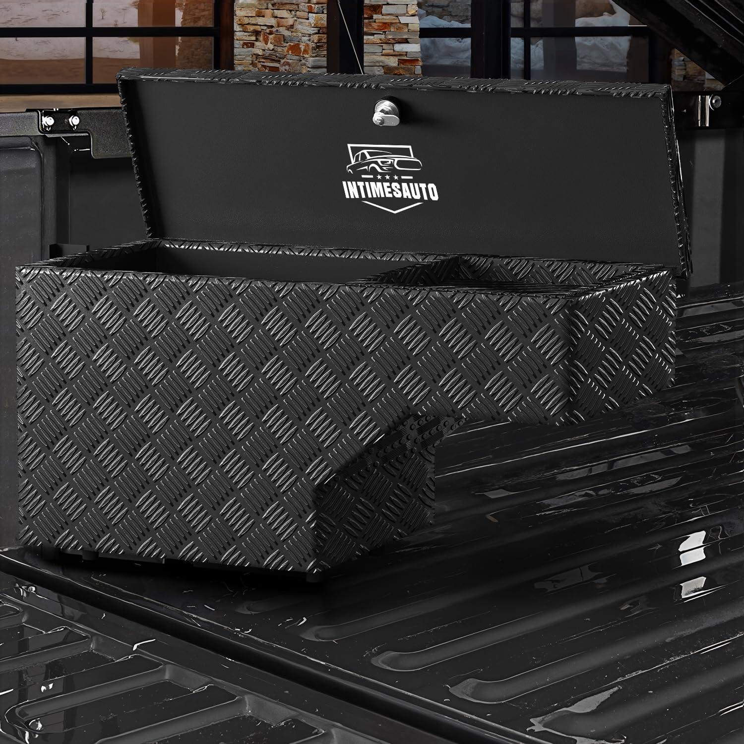 InTimesAuto All Metal Truck Bed Swing Tool Box for 2017-2025 Ford F-250 F-350 Super Duty Driver Side, Rotatable Wheel Well Storage Case Toolbox with