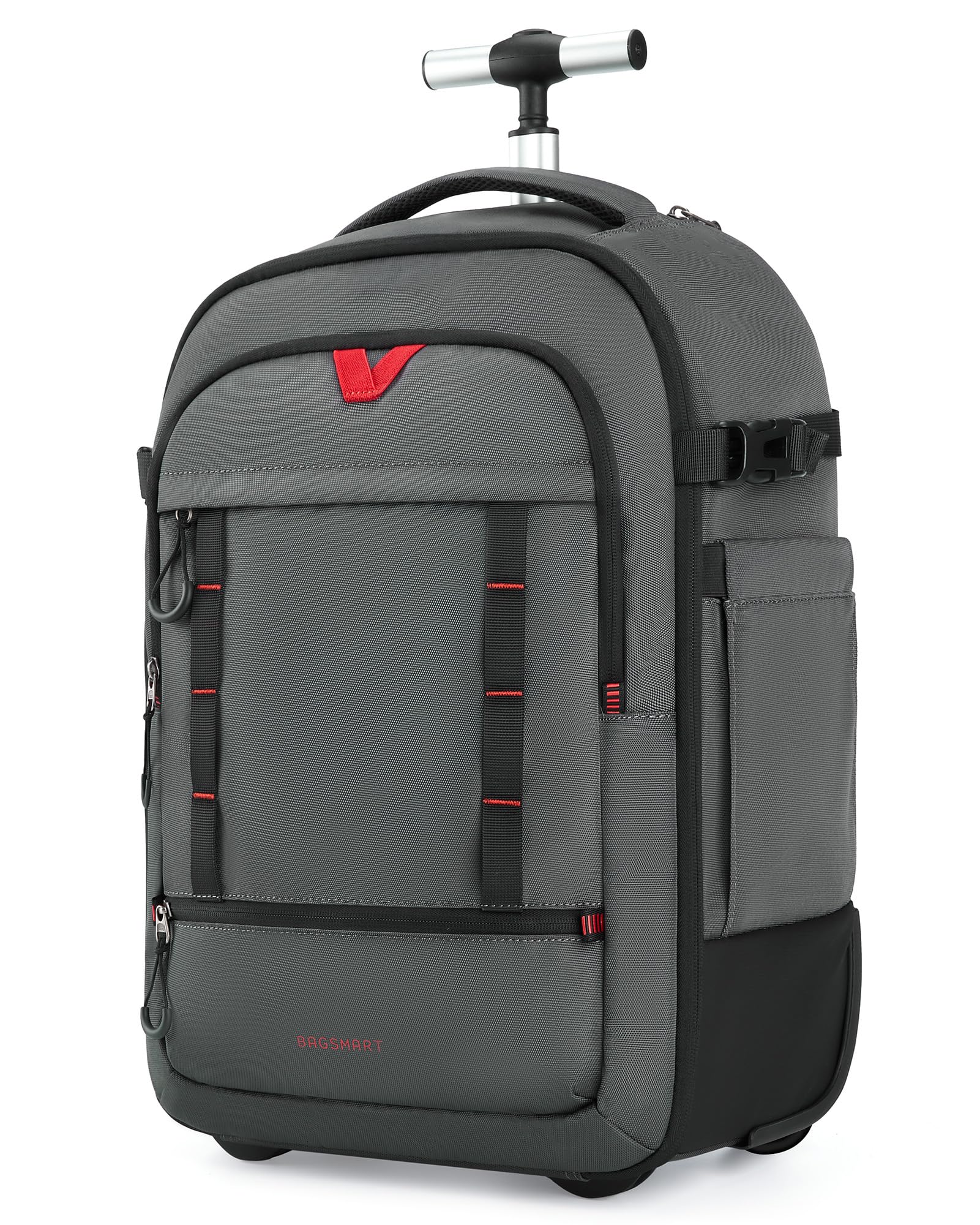 BAGSMART Rolling Camera Bag for DSLRs, Professional Large Camera Backpacks for Travelling Photographers, Photographic Rolling Case & Travel Suitcase,