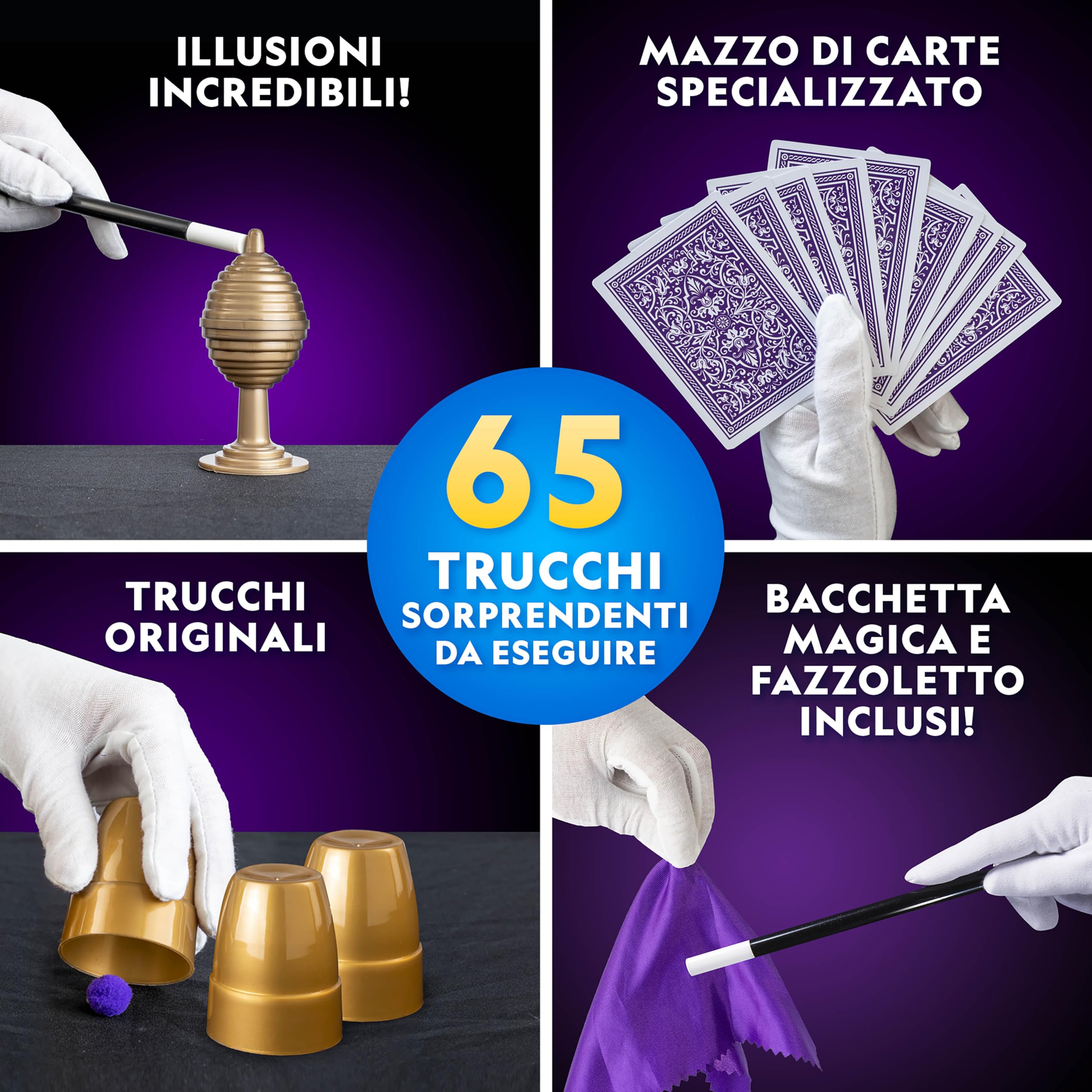 Blue Marble National Geographic Mega Set di Magia – 65 Trucchi di Magia per Bambini con Video Istruzioni Passo-Passo da Un Mago Professionista