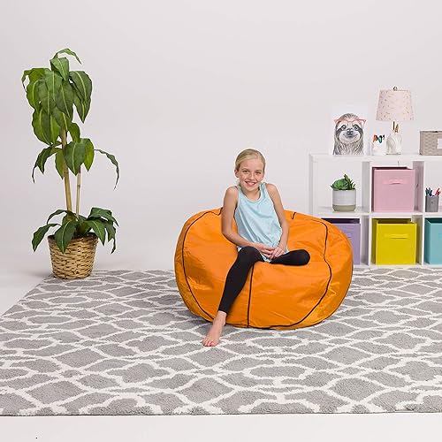 Miniatura 349 de Posh Funda de Silla Puf Rellenable para Almacenamiento de Animales de Peluche para Niños - Organizador de Juguetes Infantiles, Grande-38 - Lona