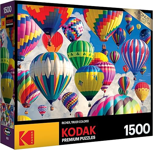Miniatura 2 de RoseArt Kodak Premium - Rompecabezas de 1500 piezas para adultos con globos aerostáticos sobre las nubes