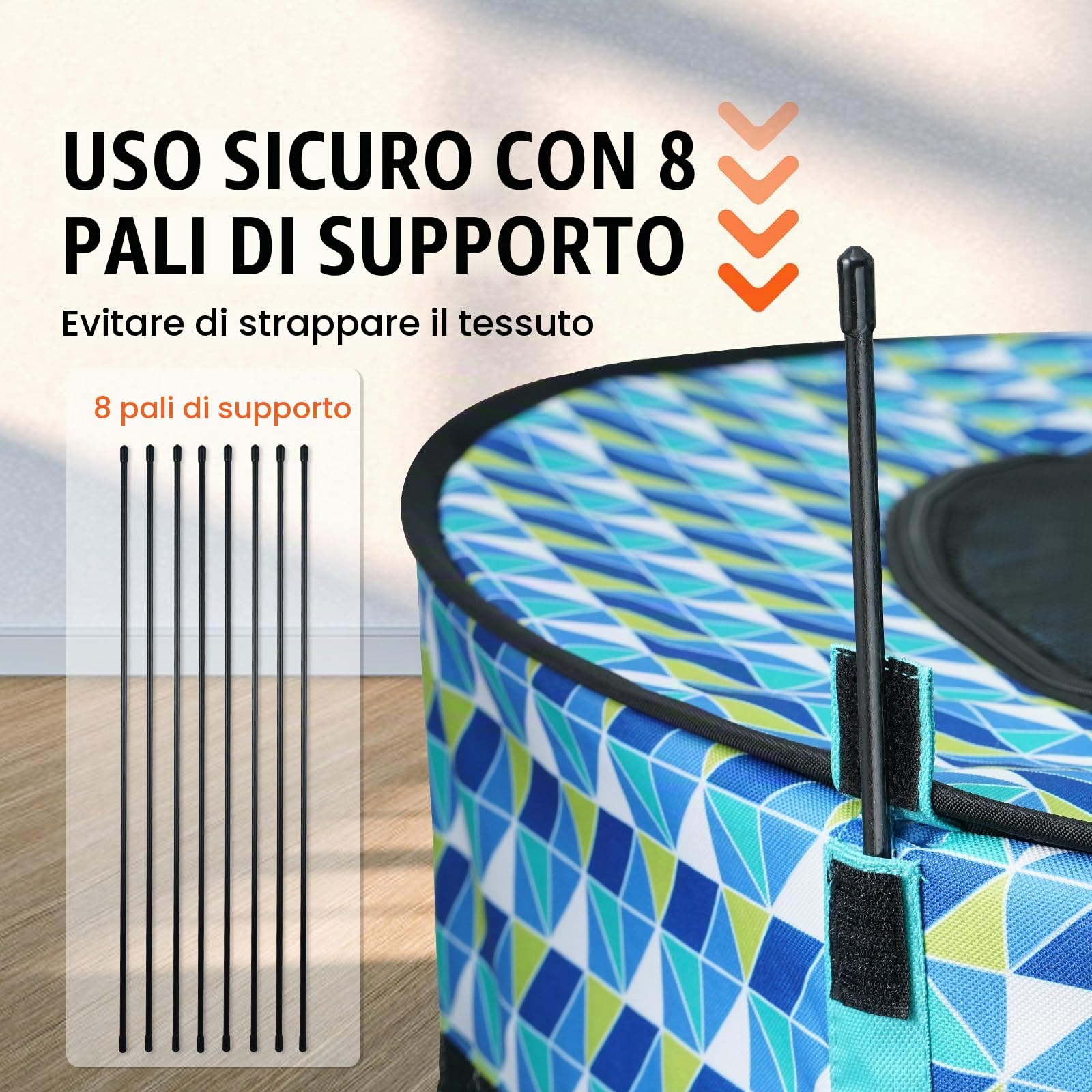 VEVOR Box per Cani Portatile 1117x1117x609 mm Box per Cuccioli Gatto Coniglio Pieghevole in Tessuto Oxford 600D, Cerniera Rotondo Impermeabile Esterno Interno da Campeggio Viaggio Attività all'Aperto