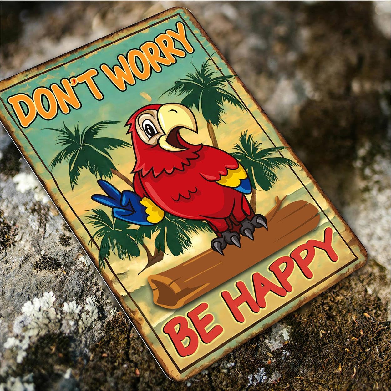 Don't Worry Be Happy 8" x 12" Outdoor Metal Signs for Backyard, Patio, Porch Decor - Image 4