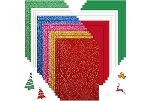 Cholemy 120 Sheets Christmas Cardstock, 250gsm A4 Glitter Cardstock for Greeting Cards