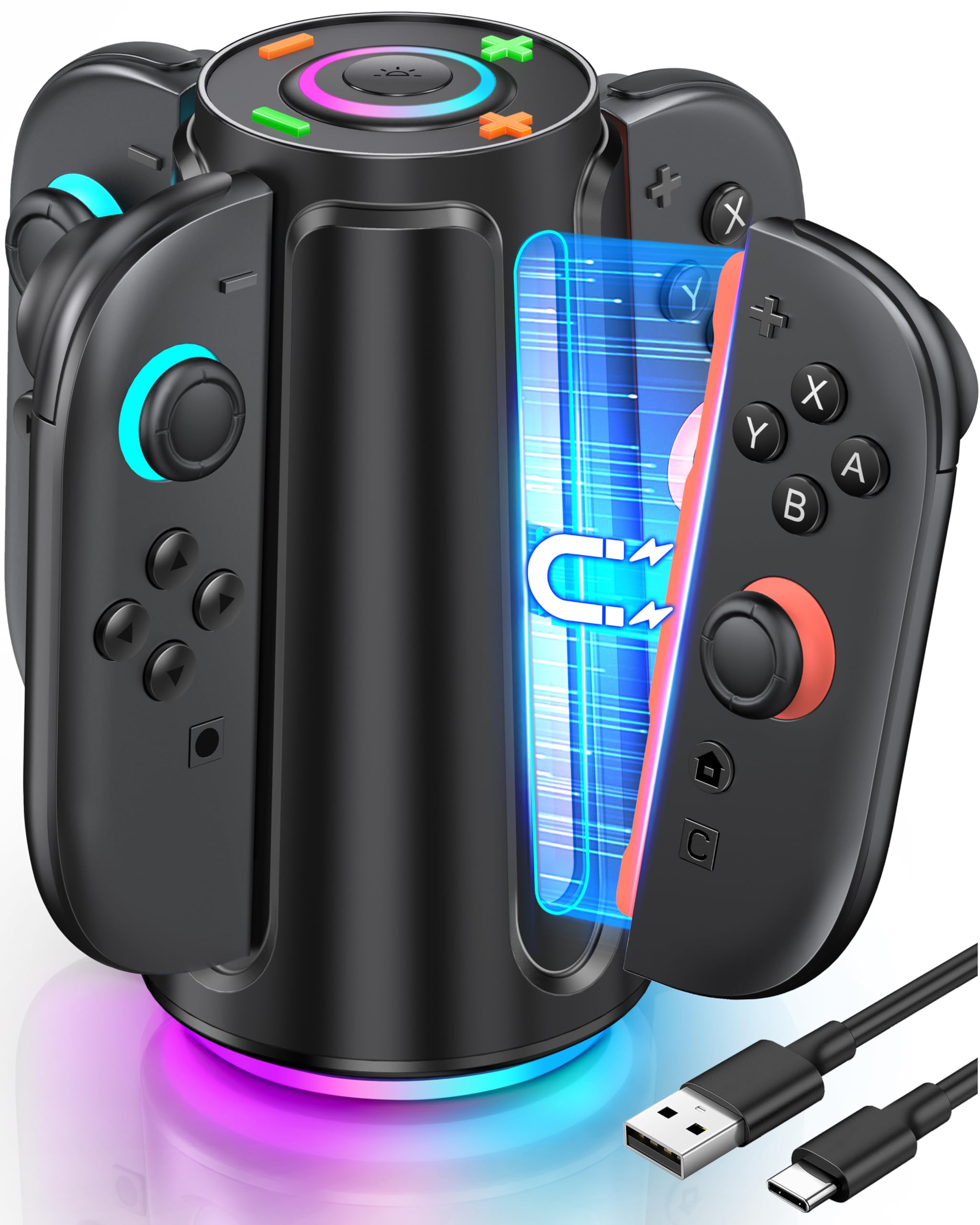 Amazon.co.jp: Switch 2 JoyCon 充電スタンド 4台同時 ジョイコン磁気