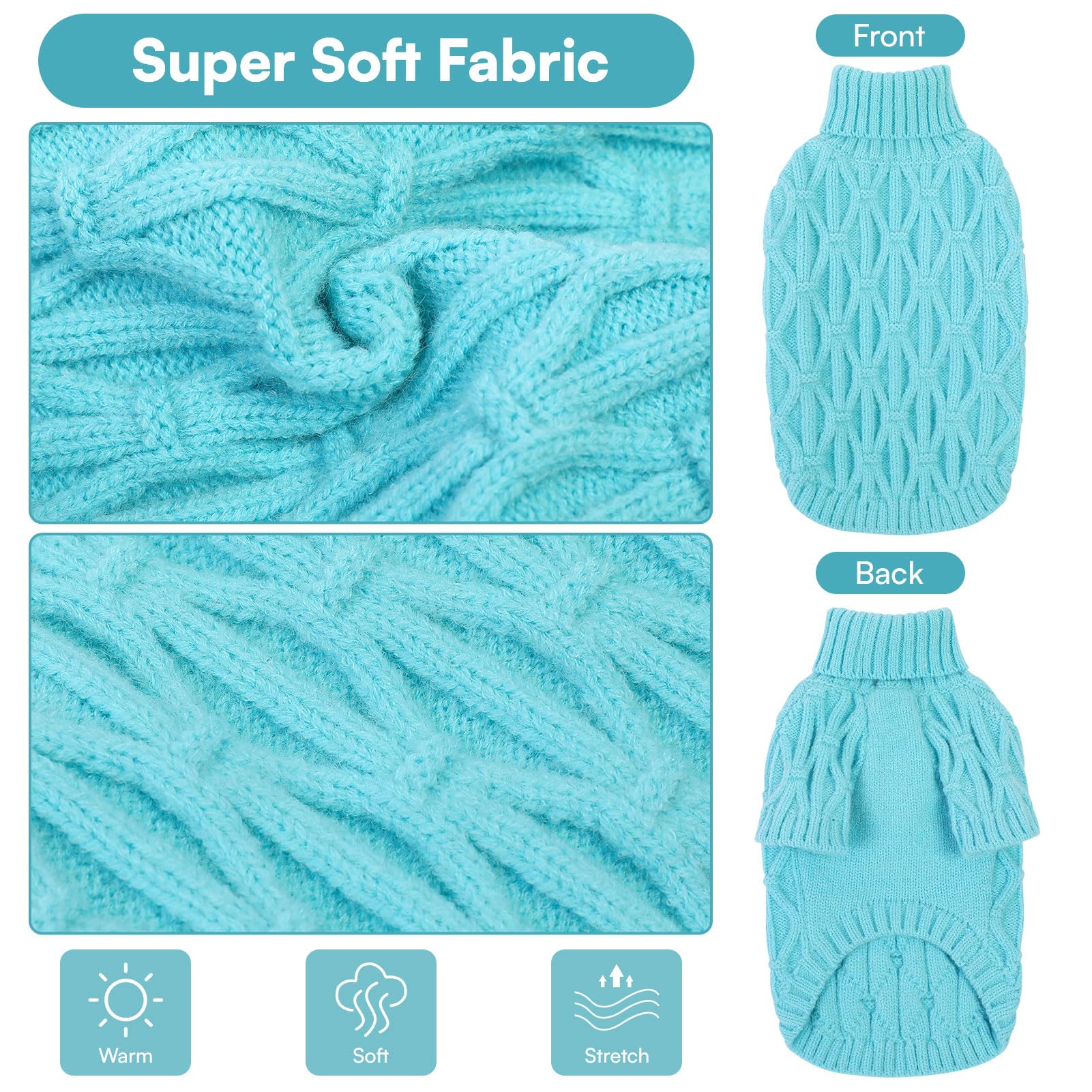 Queenmore Maglione per Whippet, Maglioncino Cane Morbida e Calda, Felpa Cane Grande per Labrador, Golden Retriever e Border Collie, Lago blu, XL