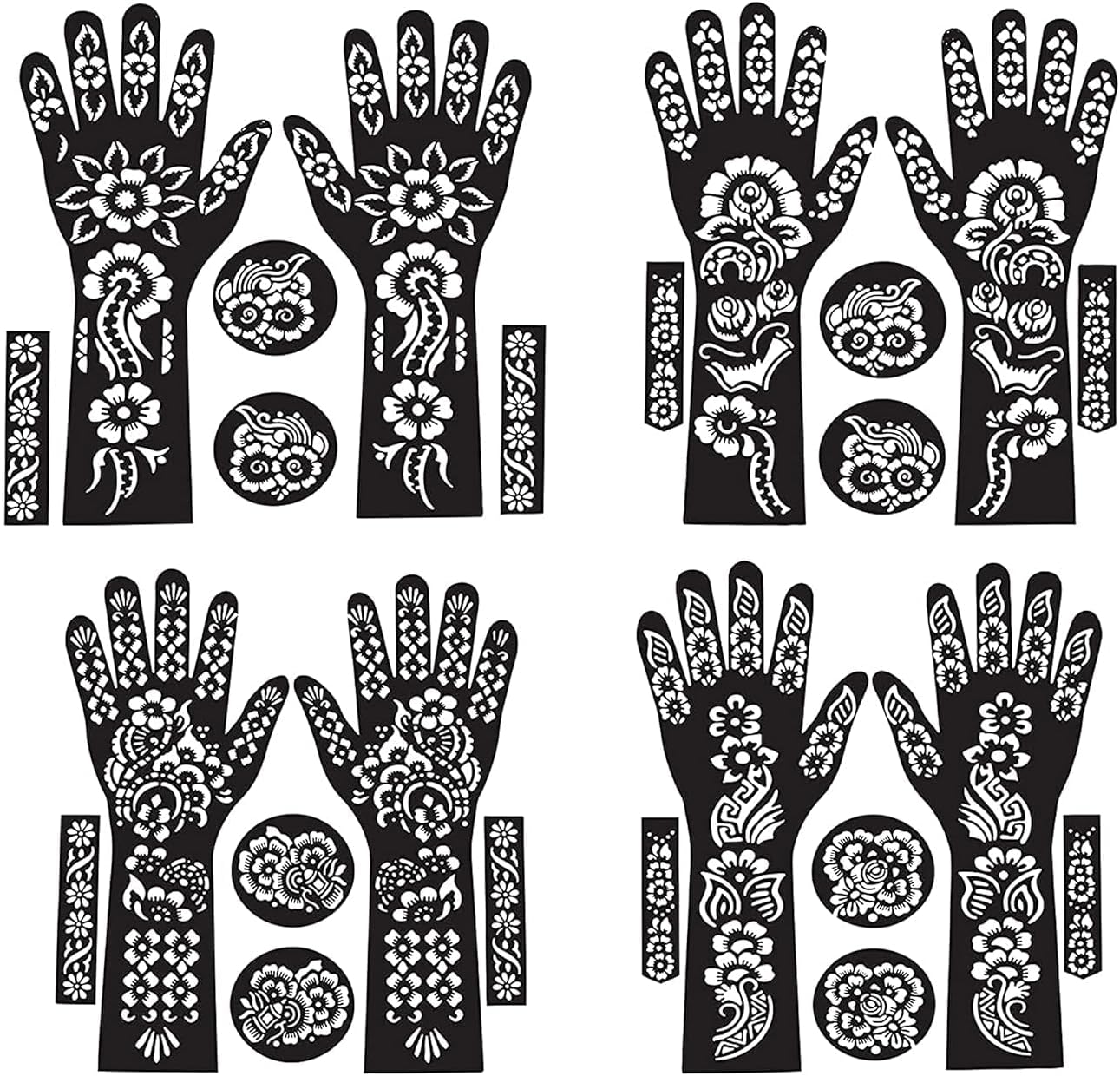 Ivana's Full Hand Mehndi Stencil Design Full Hand Set | Henna Tattoo Stencil for Women, Girls and Kids | Easy to use in just 4 Steps | Mehandi Sticker | (FL-05)