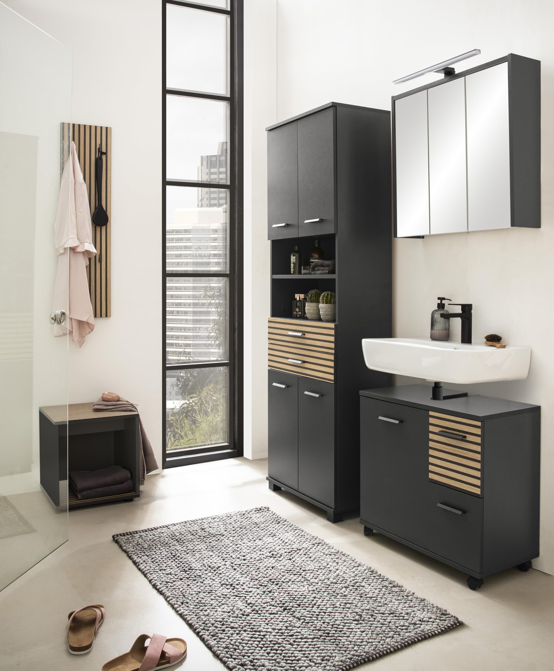 Schildmeyer Alexa - Pannello appendiabiti in legno derivato con finitura stile pannello fonoassorbente