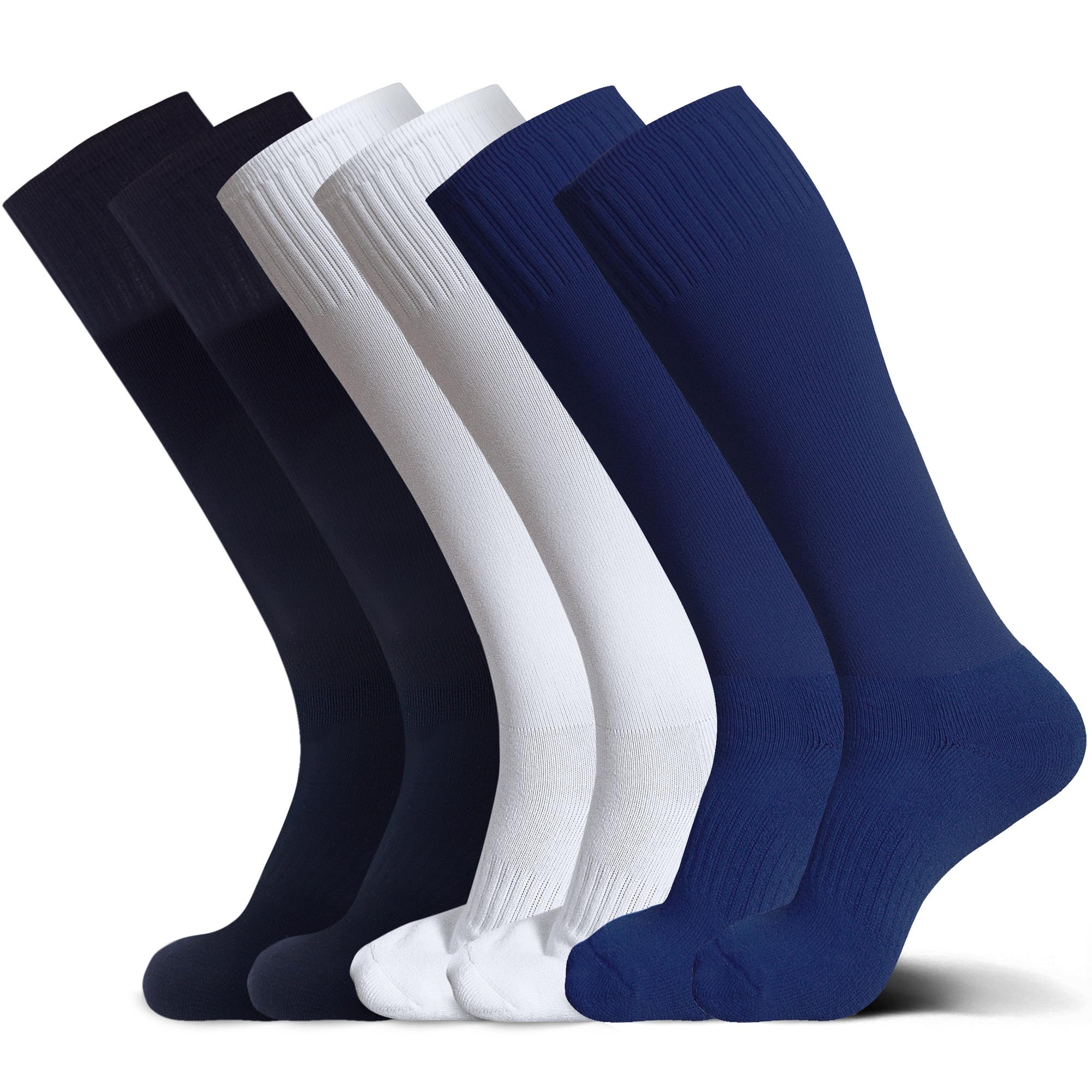 Raigoo Soccer Softball Baseball Football Socks for Youth Kids Boys and Girls Ages 4 to 16 Knee High Sport Athletic Socks