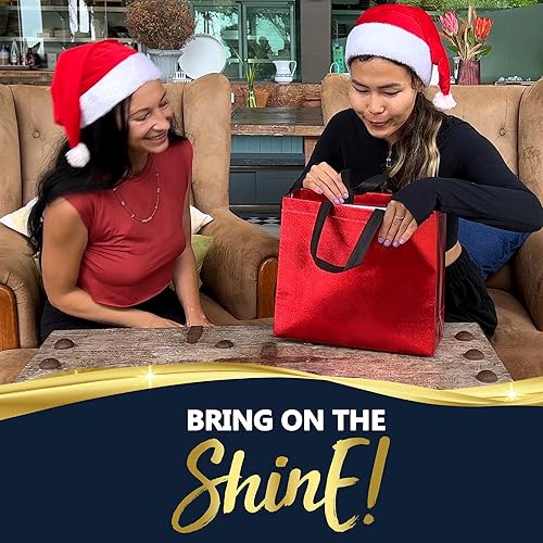 Miniatura 5 de Nush Nush Bolsas de regalo de color rojo brillante de gran tamaño  Juego de 30 bolsas de regalo grandes reutilizables grandes rojas con asas  Bolsa