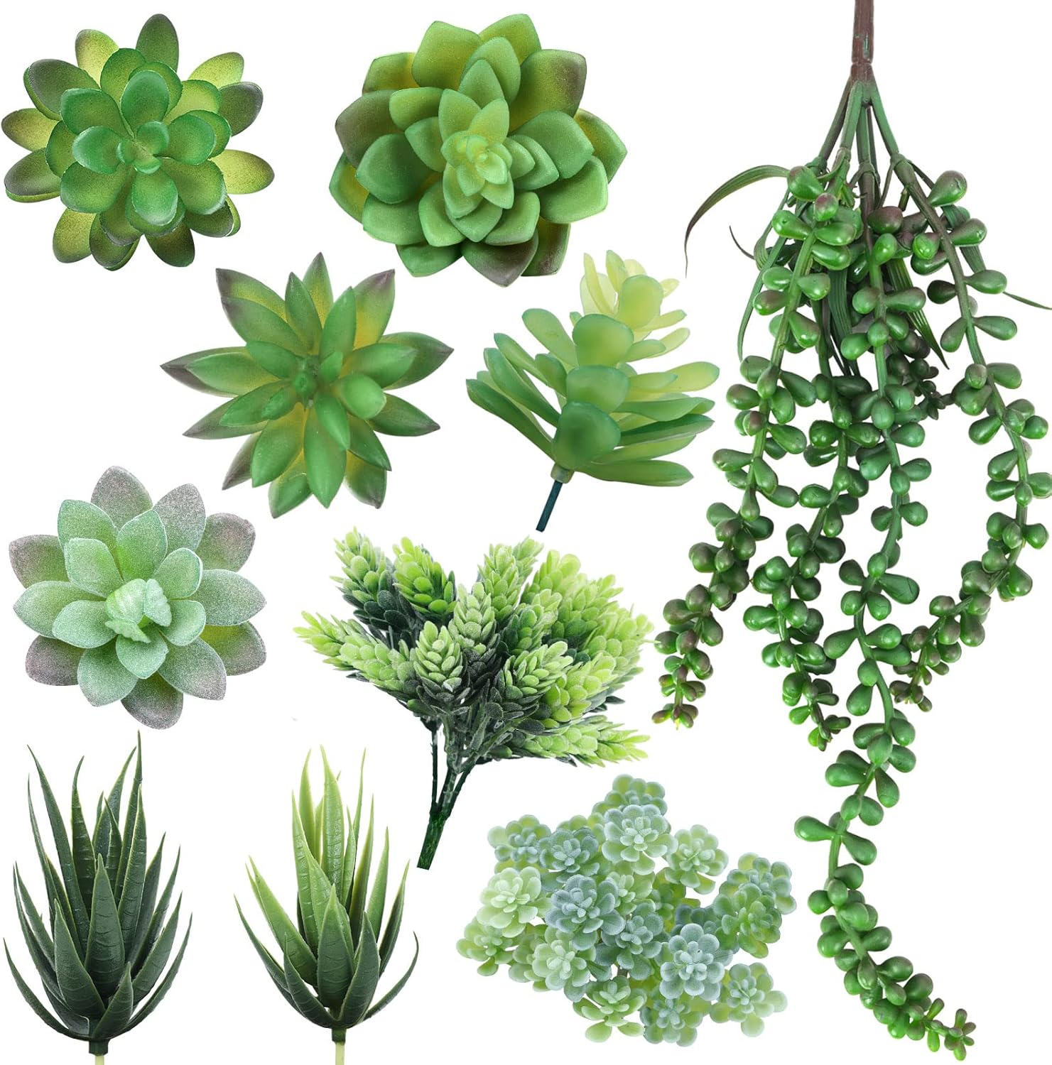 CEWOR 10pcs Artificial Succulent Plants Faux Succulents