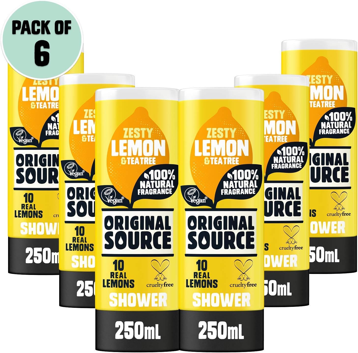 Original Source 6 x Shower Gel Lemon & Tea Tree 250ml