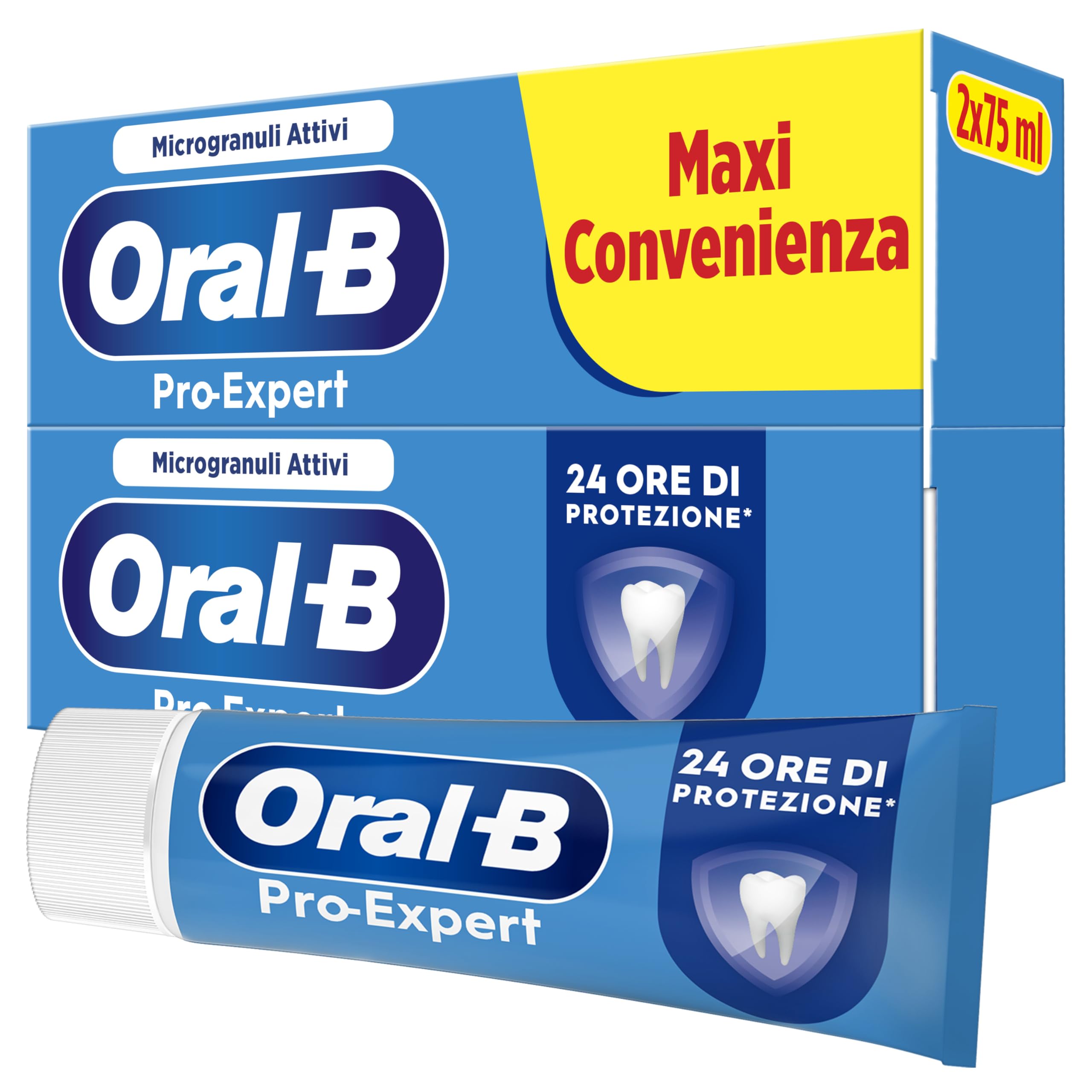 Oral-B Dentifricio Protezione Professionale, Pro-expert 2x75ml | Dentifricio Protezione Professionale, Clinicamente Provato, Sapore Menta Dolce, Confezione da 2 Dentifrici da 75ml