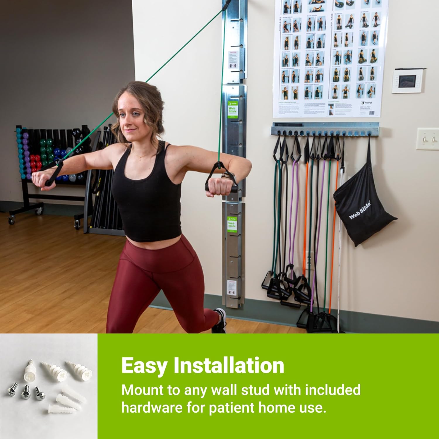 Web Slide-Storage Rack - Stainless Steel - 16 Slots - Perfect for Organizing - Physical Rehab Equipment Storage for Clinic, Home, or Gym