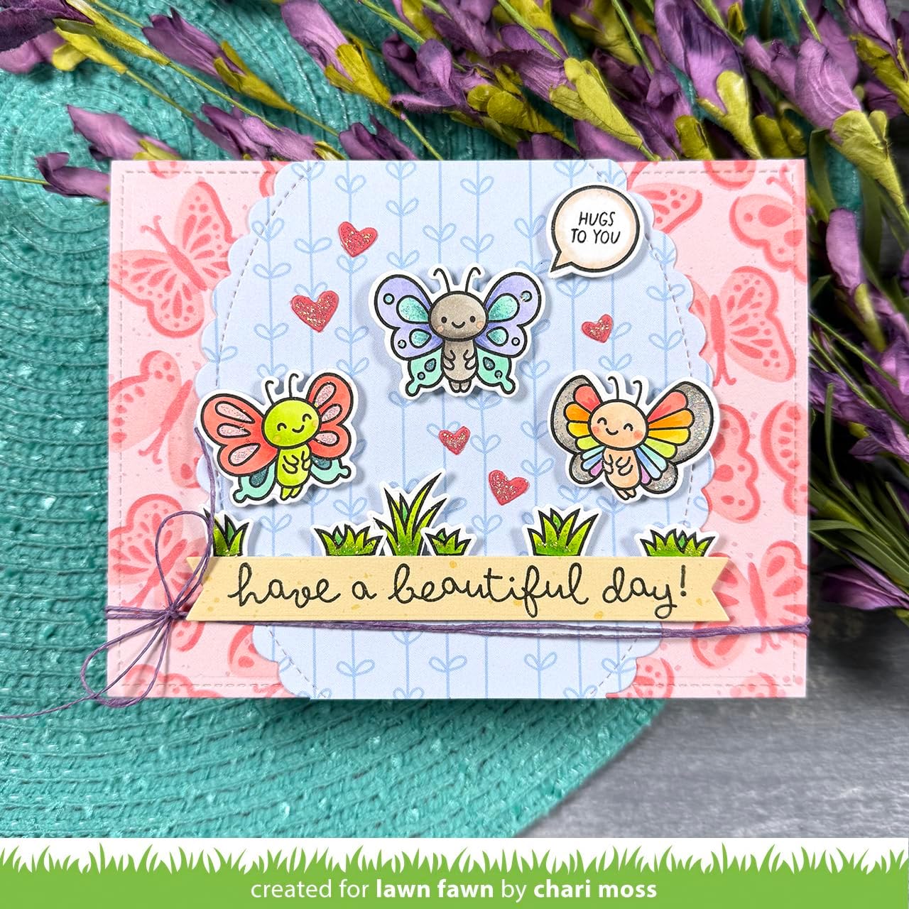 Lawn Fawn I Like Big Butterflies 4"x6" Stamps & Coordinating Dies, Bundle of 2 Items