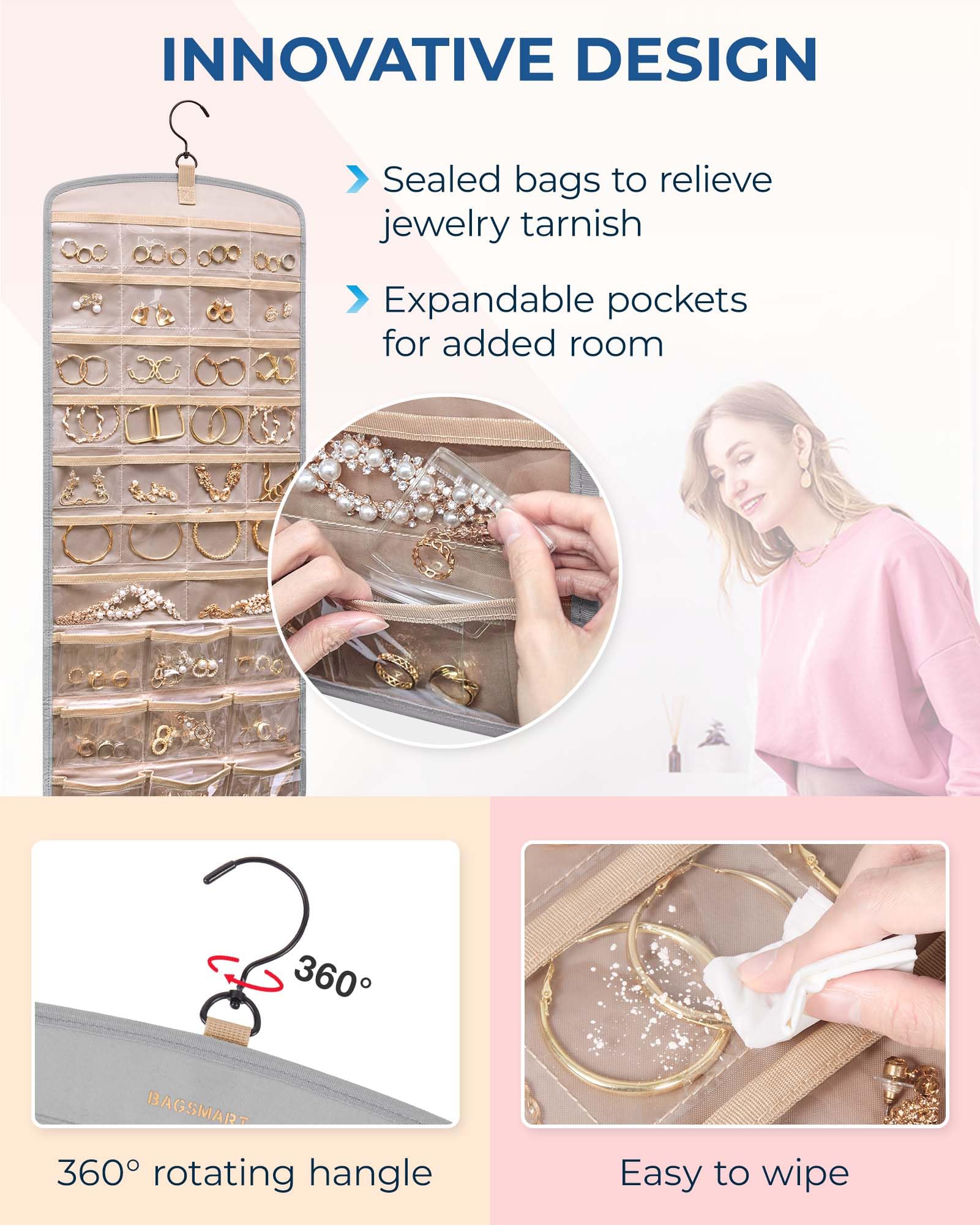 bagsmart Hanging Jewelry Organizer - Image 4