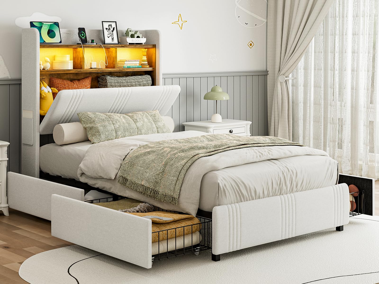 IKIFLY Twin XL Bed Frame