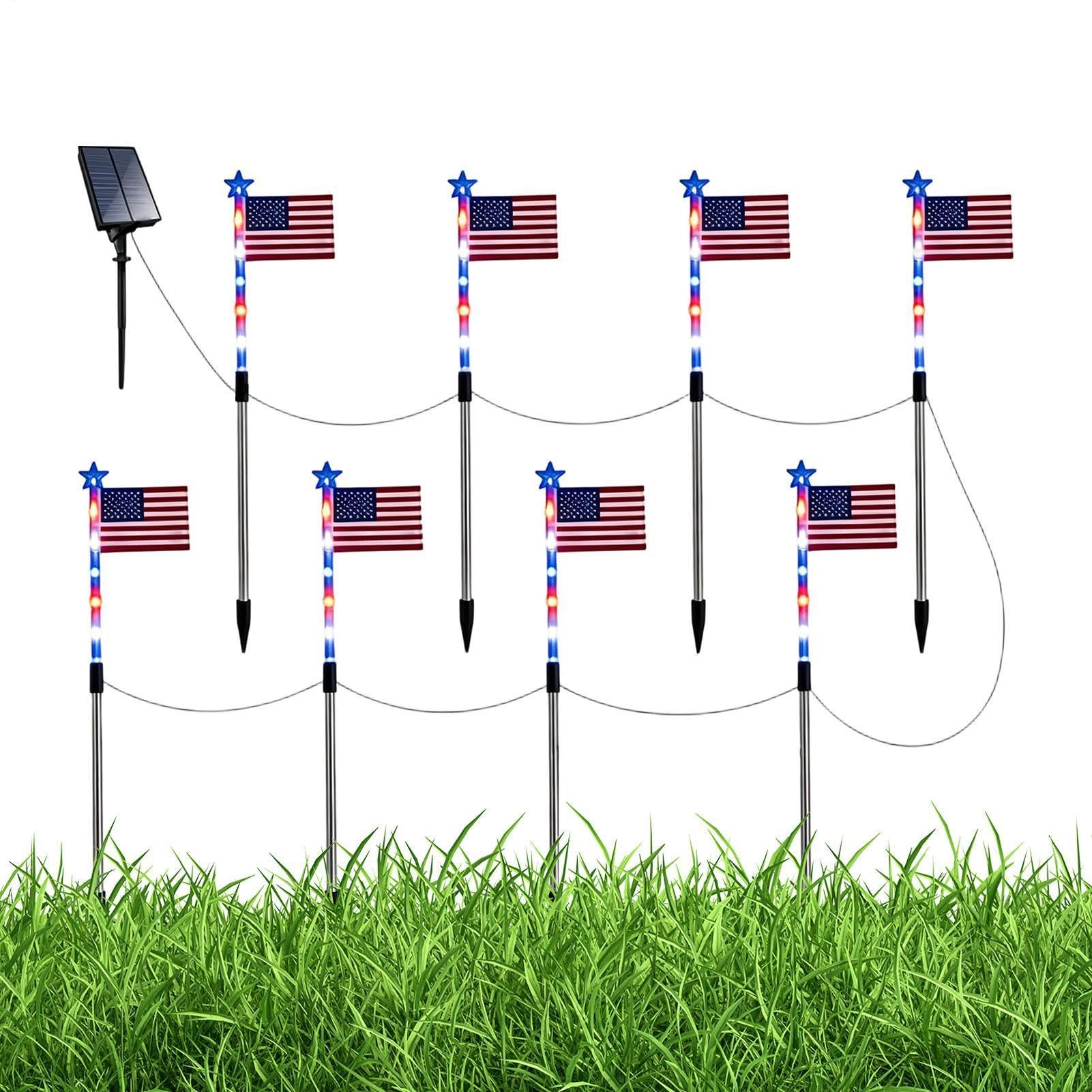 Lampes Solaires Drapeau pour Allée | Éclairage Extérieur sans Câble - 8