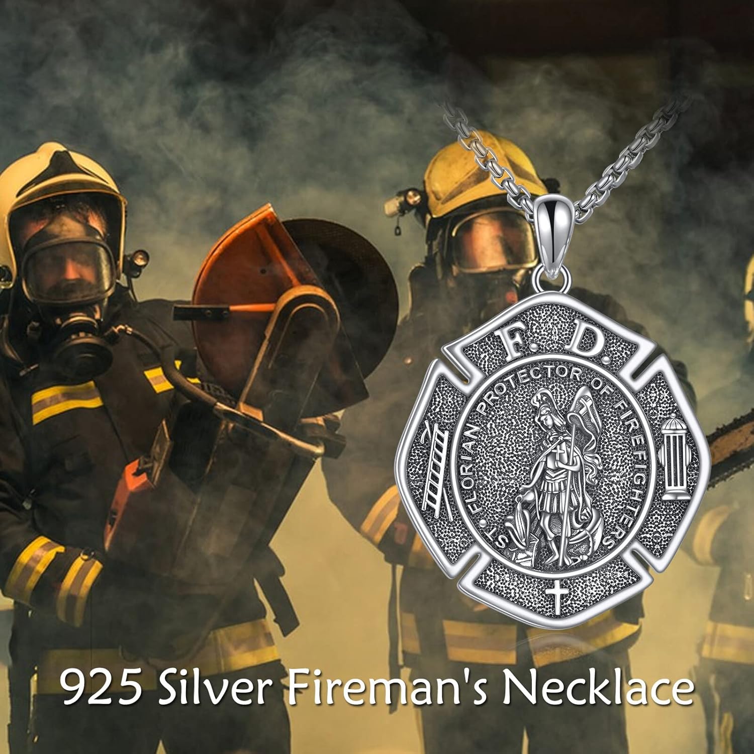 YFN Patron Saint Necklace Sterling Silver Amulet Medal Pendant Religious Protector Jewelry Gifts for Women Men - Image 6