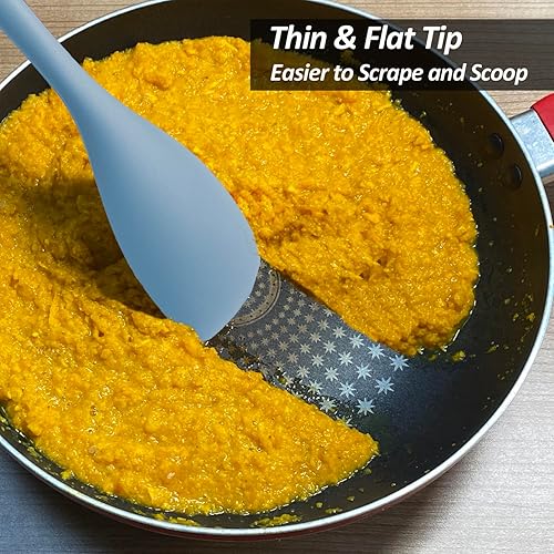 Miniatura 7 de VOVOLY - Juego de cucharas de silicona mejoradas, cucharas de goma resistentes al calor, raspadores flexibles antiadherentes sin costuras para