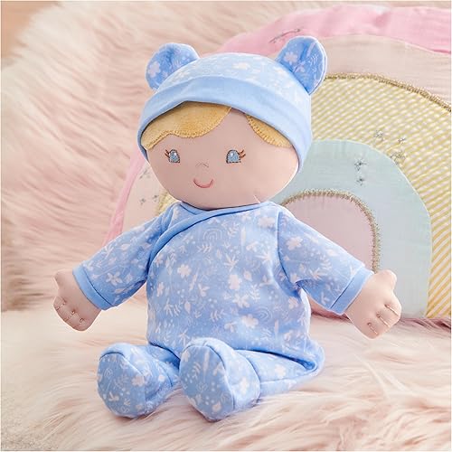 Miniatura 7 de GUND Muñeca de bebé sostenible, muñeca de peluche hecha de materiales reciclados, para bebés y recién nacidos, azul, 30 cm