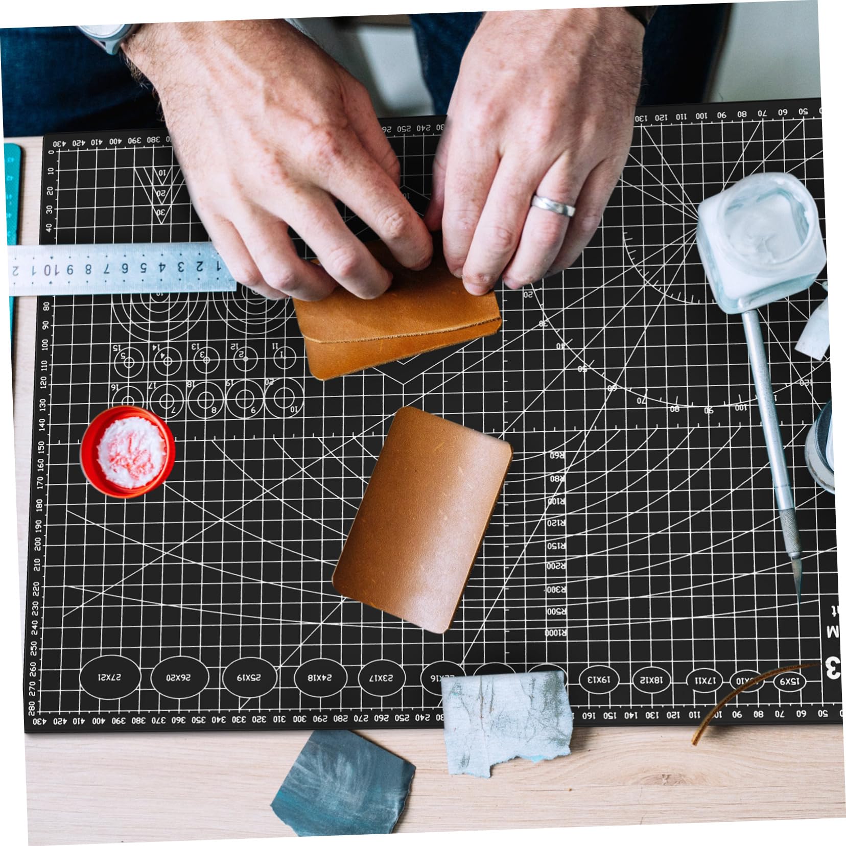 2 Pezzi Tappetino per Taglio Pvc per Lavori Artigianali | Bifacciale, Design Spesso, per Progetti Domestici, Confezione da 2, Superficie Grigliata