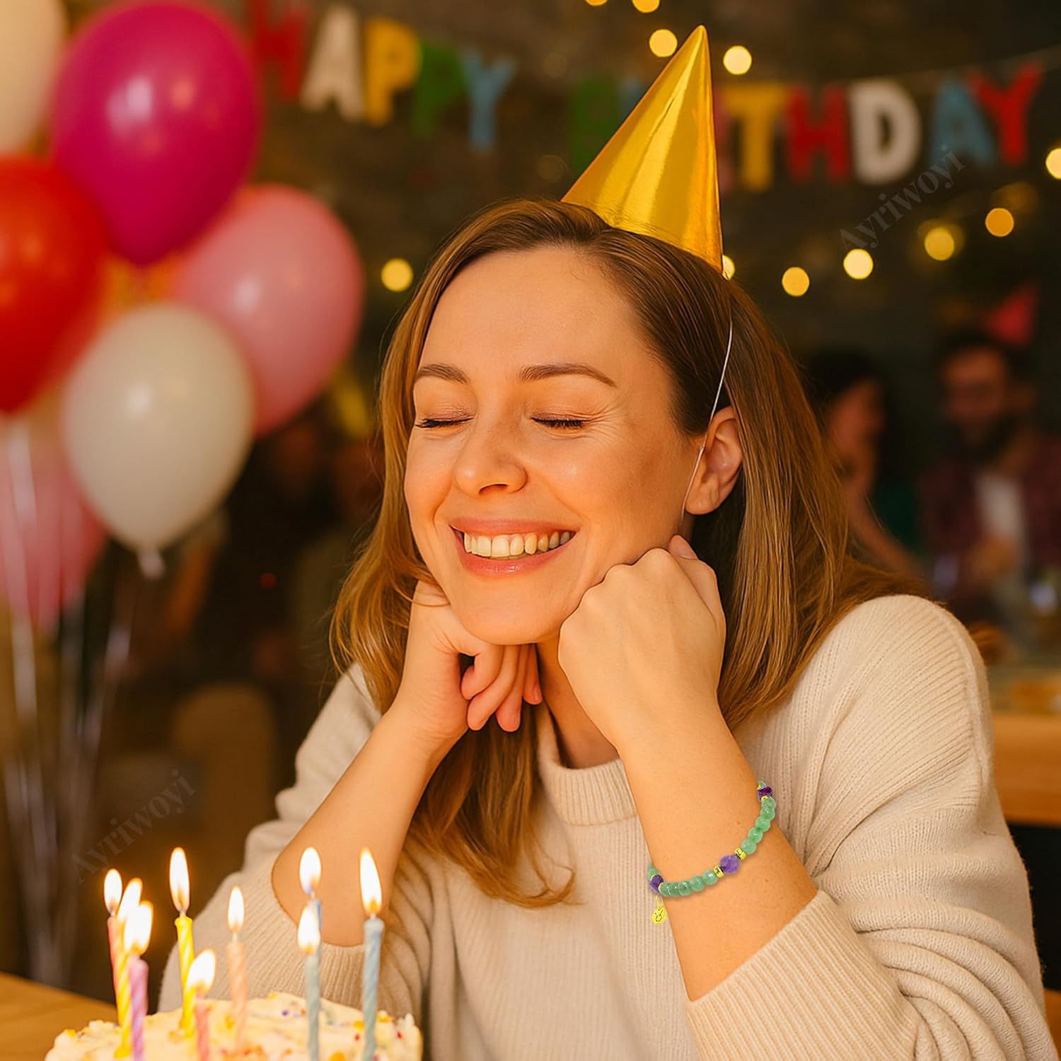 Zodiac Bracelets for Women 12 Constellations Healing Crystal Shiny Facet Beads Birthstone Bracelet Birthday Inspirational Gifts for Women Horoscope Astrological Bracelet - Image 3