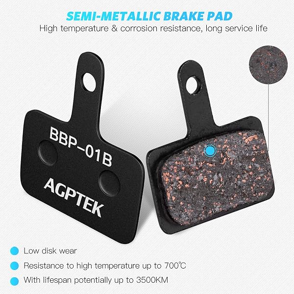 Visiter la boutique AGPTEK AGPTEK 4 Paires Plaquettes de Frein Vélo à Disque, Bicyclette Patins de Frein Semi-Métalliques pour Shimano TRP Tektro Deore M575 M525 M515 T675 M505 B01S C501 M495 M486 M485 in use