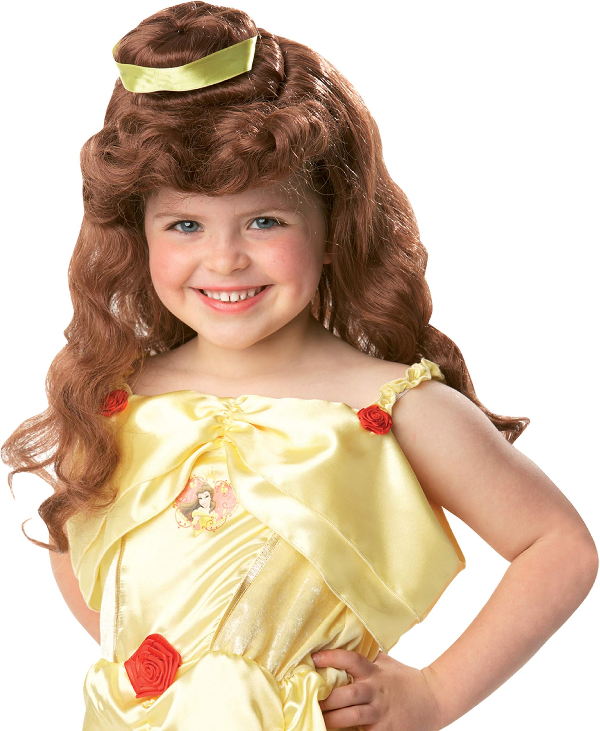 Rubie's Disney Golden Belle Stand Alone Wig For Girls Book Week and World Book Day Child Costume Accessory - Brown, Free Size 3 Years and Above