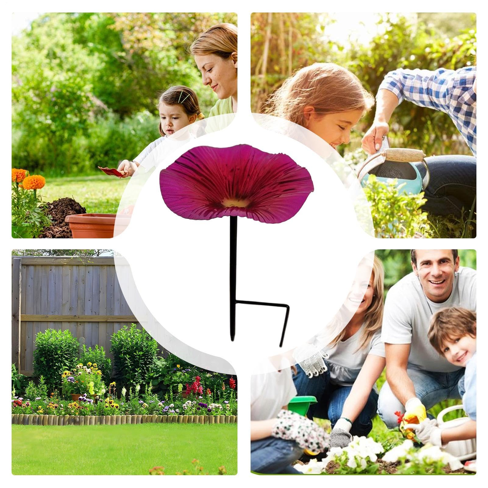 Générique Post d'alimentation du Jardin - Plateau Suspendu, Bol à | Stand en Plein air Durable avec Motif Floral, pieu décoratif pour Les célébrations du Festival Greenhouse Porch Gree