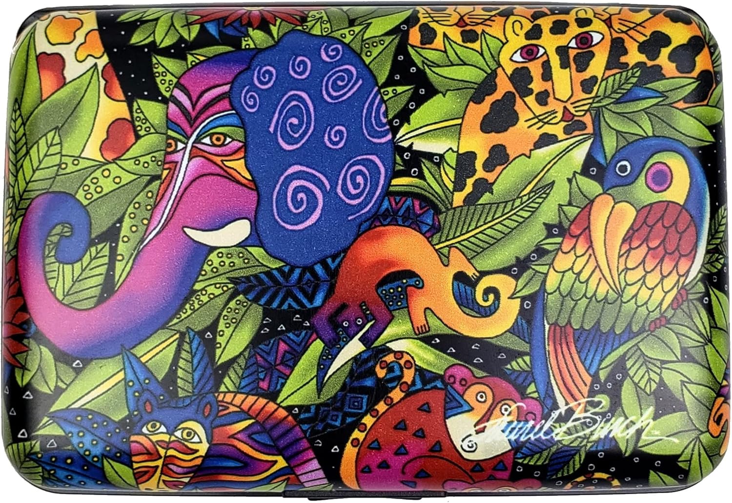 Monarque RFID Secure Armored Wallet, Laurel Burch Collection (Wild Ones)