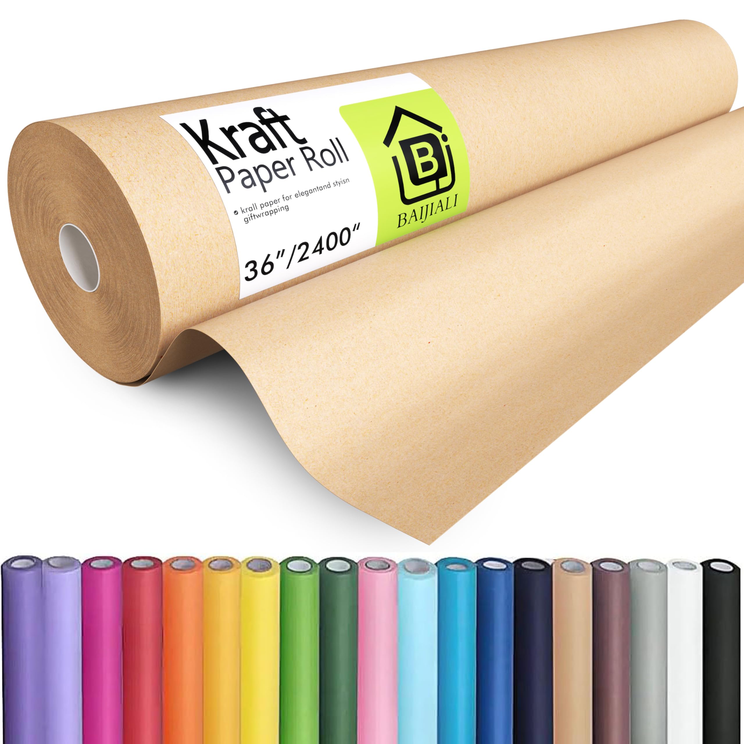 BAIJIALI 36 inch 200 ft Kraft Paper Roll