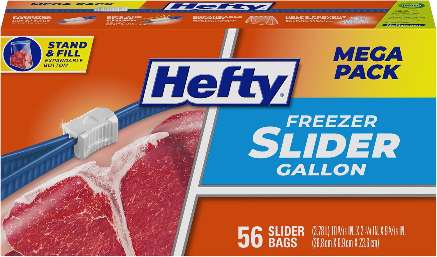 Hefty Slider Freezer Storage Bags – 56 Count Gallon Size
