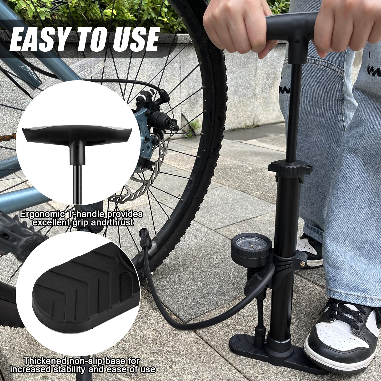 Pompe A Velo Bicycle Floor Pump Gauge Sport Bicycle Floor Pump