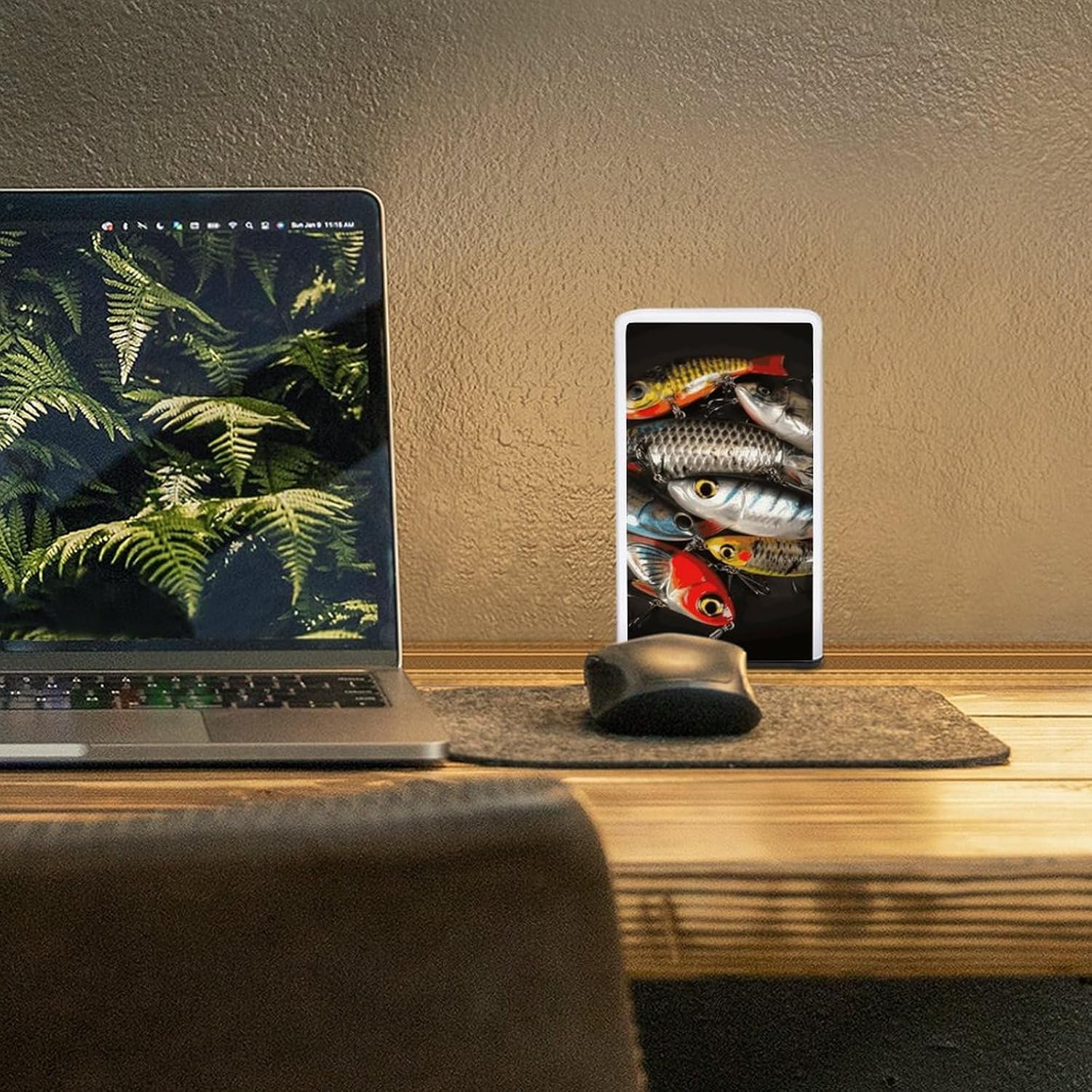 Desk Lamp Table Lamp with 2 Lighting Modes Battery Operated Fishing Bait Reading Lamp for Bedroom Nightstand