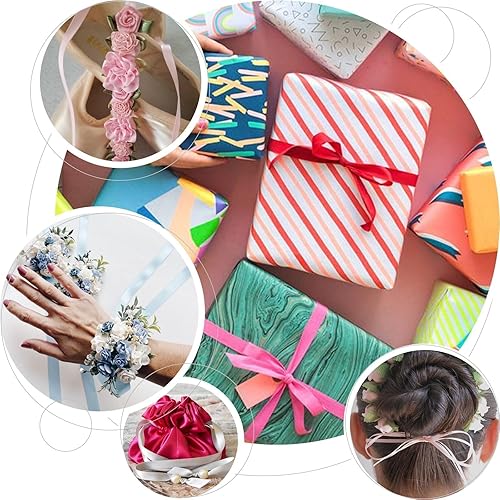 Miniatura 5 de Efavormart - Cinta de satén de 100 yardas de 38 pulgadas para envolver paquetes de regalo, pinzas para el pelo y accesorios para hacer manualidades