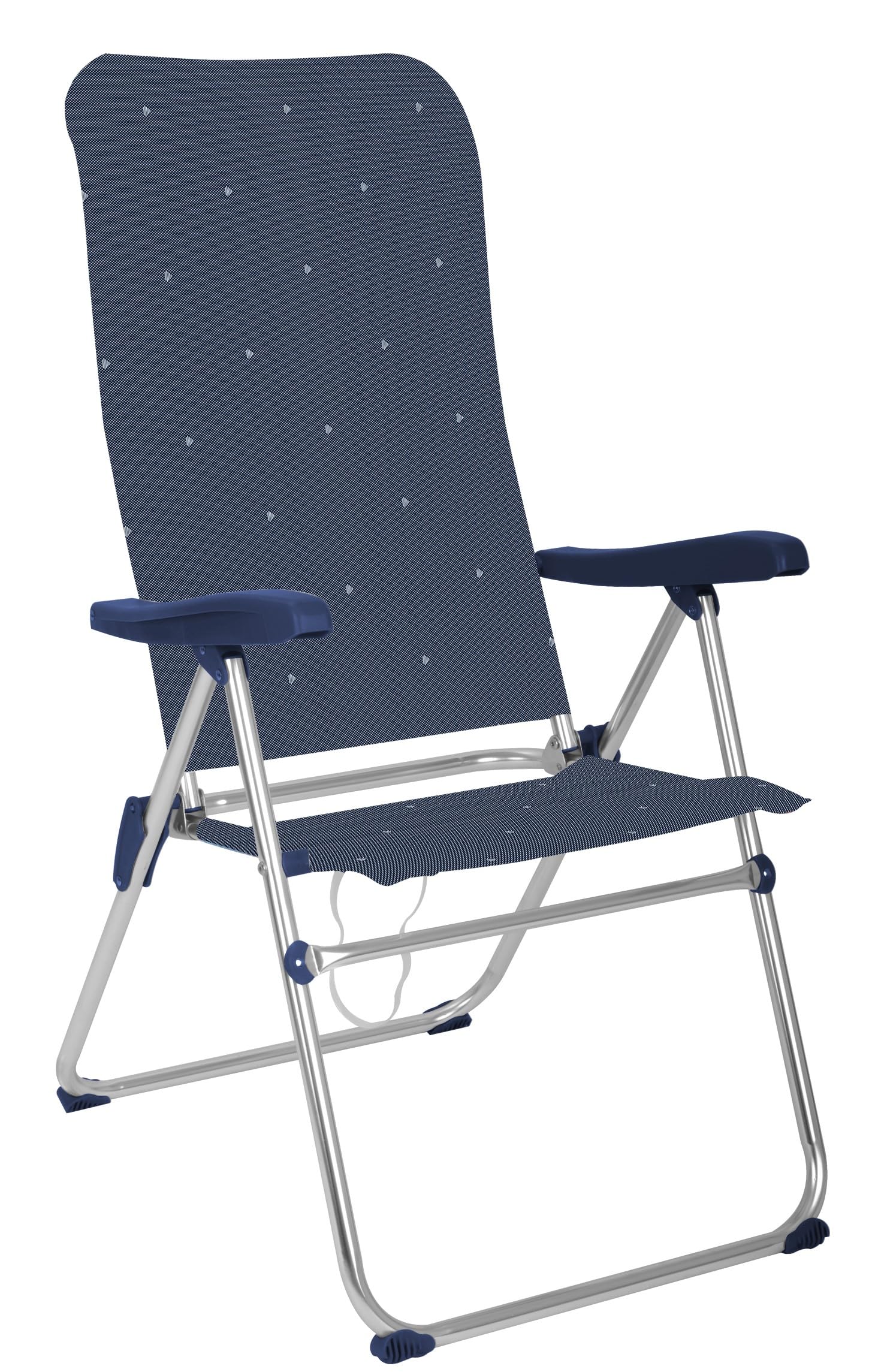 Silla de Playa, Piscina, Camping o Jardín Plegable y Reclinable Diferentes Tamaños Aluminio Brillo 5 Posiciones (Silla Alta XL)