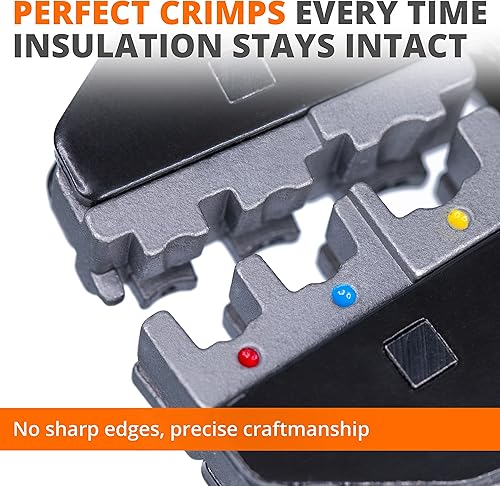 Miniatura 136 de Wirefy Herramienta de engarce para conectores termorretráctiles, engarzadora de alambre de trinquete, alicates de engarce, para terminales de A1
