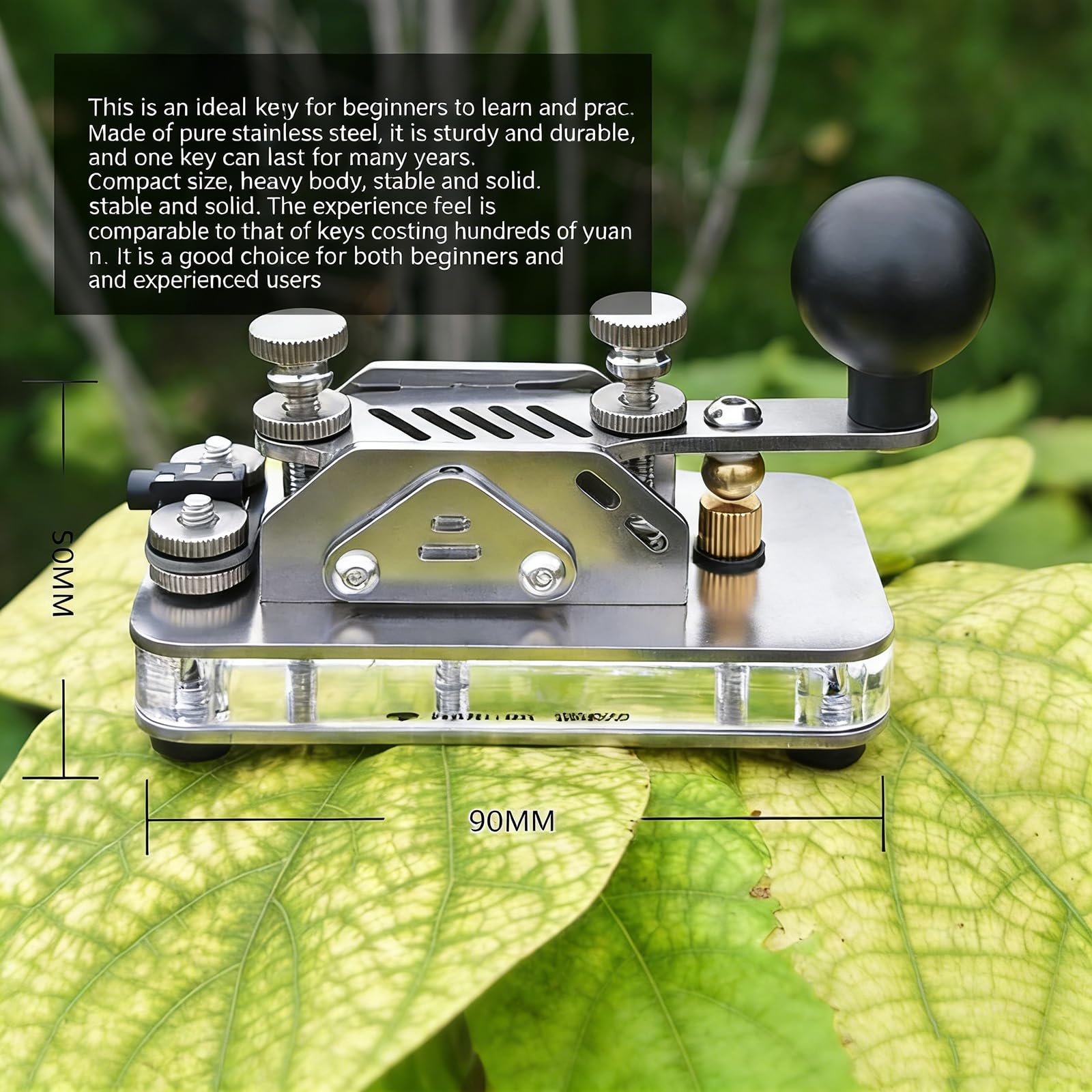 Mini Manipulateur Télégraphique Morse, Manipulateur Manuel, Manipulateur CW Droit Portable, avec Prise Jack 3,5 Mm, Acier Inoxydable, pour Débutants