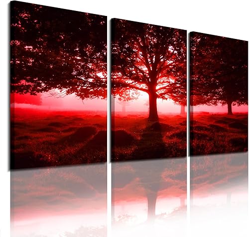 Vista 20 de EPHANY Pintura nocturna de cielo verde – 5 piezas de arte de pared – Pintura de paisaje de Aurora sobre lienzo estirado y enmarcado, pinturas