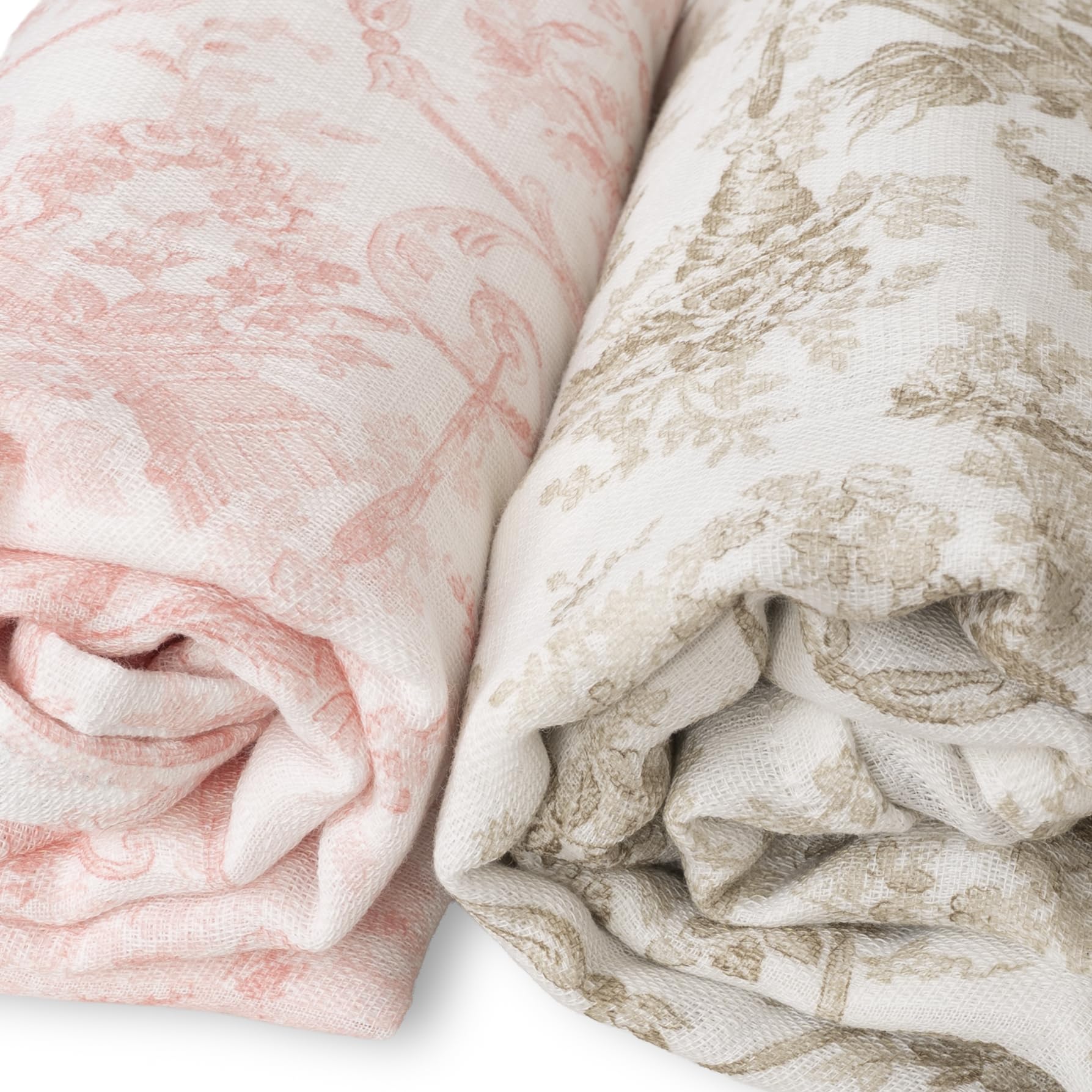 Mussolina Baby 120 x 120 cm Coperta Busta Bambù Cotone Neonato Ipoallergenico Ecofriendly Rosa Beige
