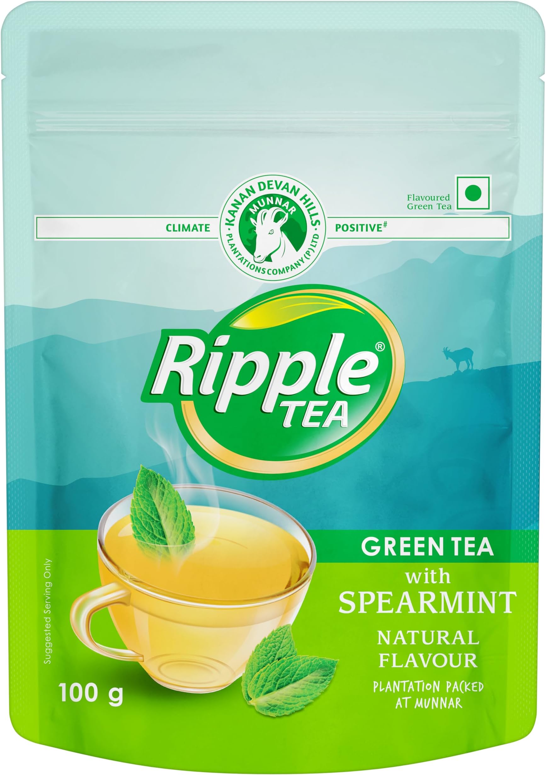 Ripple Green Tea with Natural Spearmint Flavour - 100gm