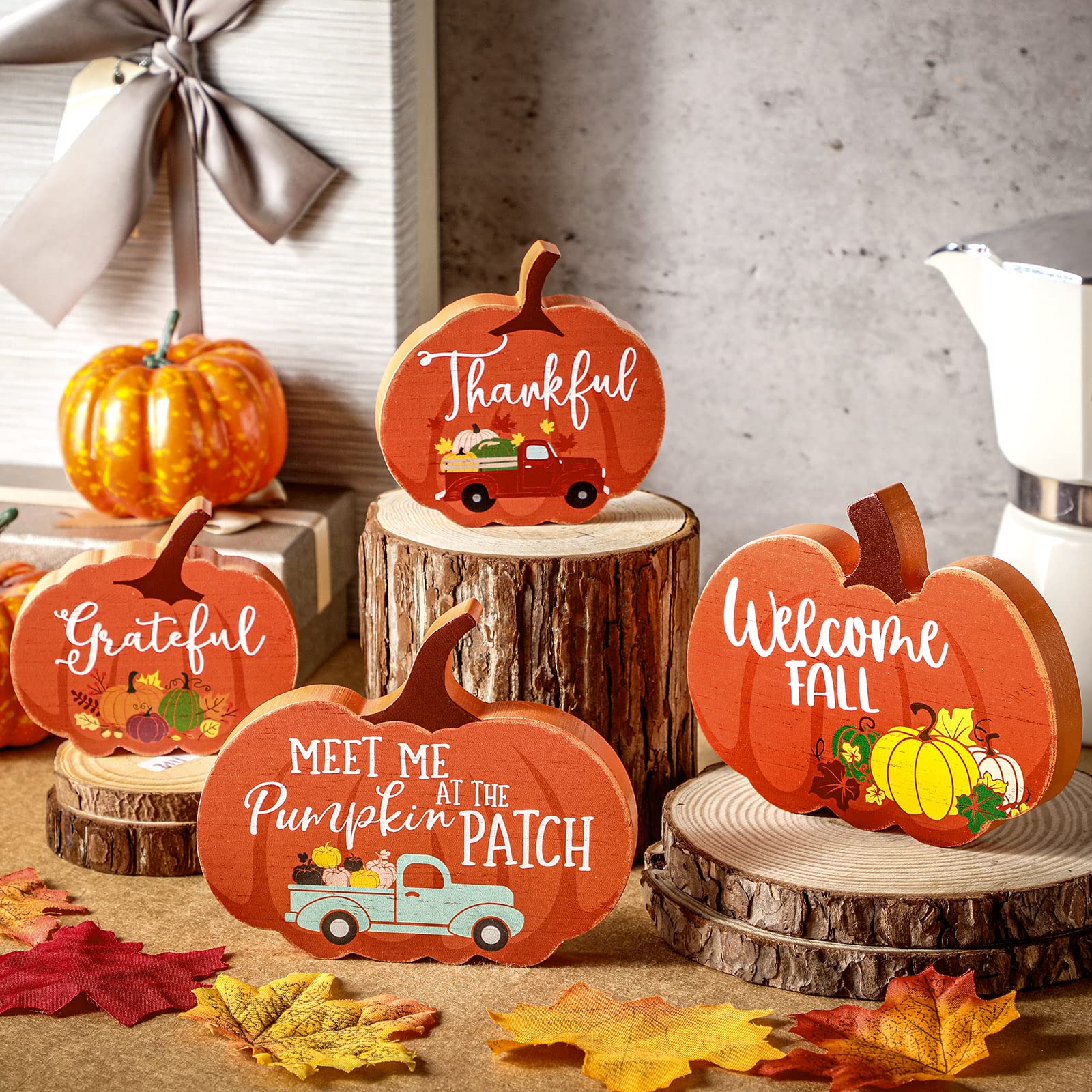 Fall Tiered Tray Decor - Pumpkin Thanksgiving Signs -6 Fall Tiered Tray Decor - Pumpkin Thanksgiving Signs -6