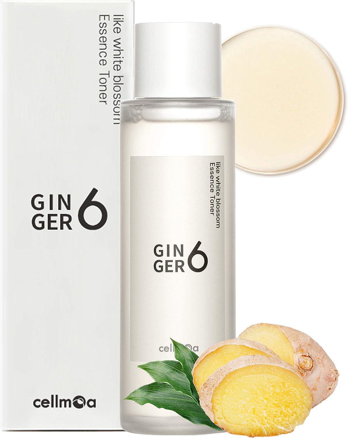 Anti-Aging and Hydrating Facial Essence Toner with Peptides, Hyaluronic Acid and Ginger Extract, First-Step Booster, Natural Ingredients – GINGER6 Like White Blossom Essence Toner 150ml (5.07 fl.oz.)